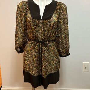 Fall Color A-line Tunic with Bishop Sleeves